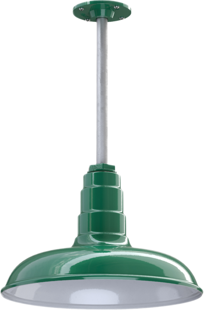 Malibu Color Green Interior Color White with a 12" Galvanized Stem